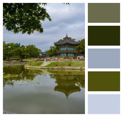 Seoul Pond Hyangwonjeong Pavilion Image